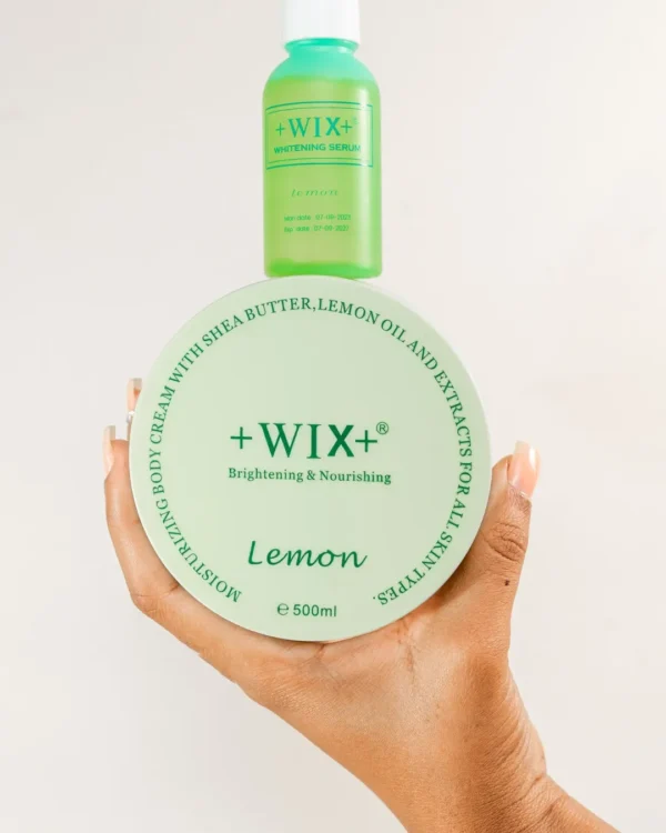 Wix lemon body cream.Its a body moisturizer infused with shea butter and lemon oil. It deeply n (1) Brightening Serum - Lemon